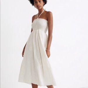 NWT Madewell x Warm Embroidered Smocked Midi Dress